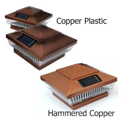 Pyramid Plastic 4x4 Solar Post Cap - Copper for 3.5" Wood Post (Set of 2)