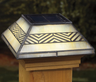 4x4 Filigreed Designer Glass Solar Post Cap