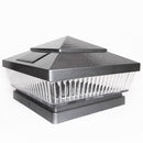 Pyramid Plastic 5x5 Solar Cap Light - Silver or Hammered Gray for 4-1/2 to 5" Post