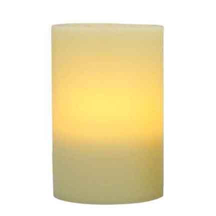 5x8 Flat Top Pillar Ivory Wax Flameless Candle with Timer (2 Pack)