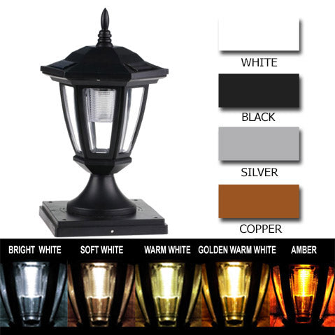 Darcy 4x4 Carriage Style Solar Post Cap Lights for 4" Posts (Set of 2)