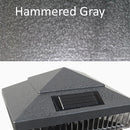 Pyramid Plastic 6x6 Solar Cap Light - Silver or Hammered Grey for 5-1/2 to 6" Post