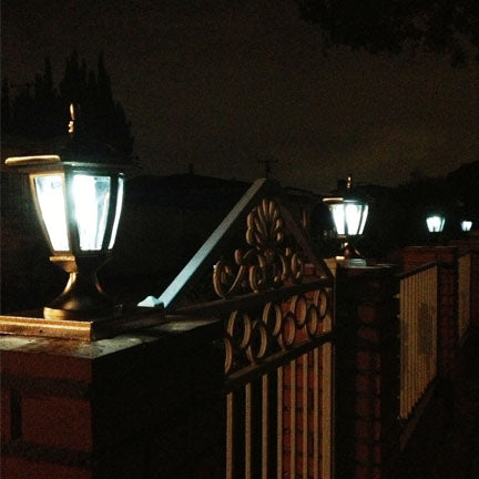 Darcy 5x5 Carriage Style Solar Cap Lights for 4-1/2" to 5" Post (Set of 2)