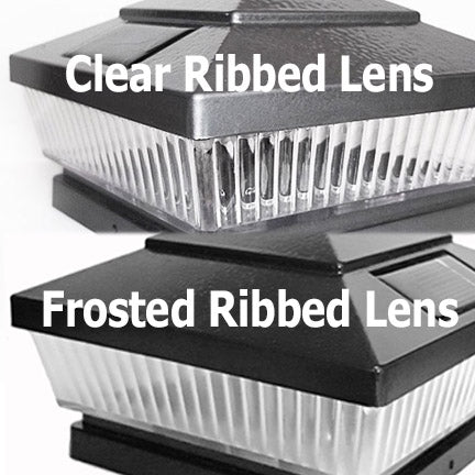 Pyramid Plastic 4x4 Solar Post Cap Light - Silver or Hammered Grey for 3.5" Wood Post (Set of 2)