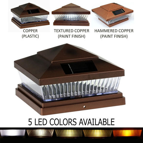 Pyramid Plastic 5x5 Solar Cap Light - Copper for 4-1/2 to 5" Post