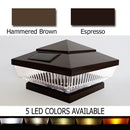 Pyramid Plastic 5x5 Solar Cap Light - Espresso or Hammered Brown for 4-1/2 to 5" Post