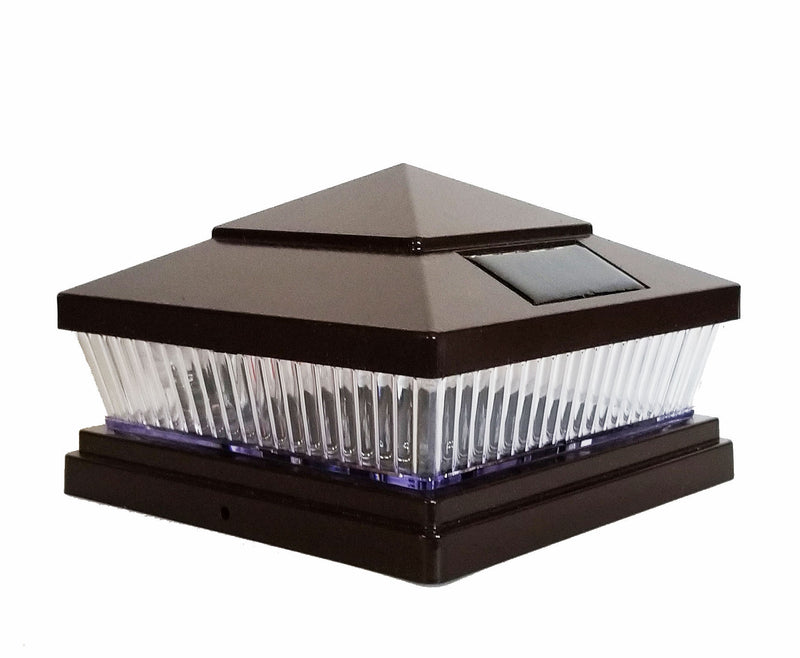 Pyramid Plastic 6x6 Solar Cap Light -Espresso or Hammered Brown for 5-1/2 to 6" Post