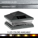 Pyramid Plastic 6x6 Solar Cap Light - Silver or Hammered Grey for 5-1/2 to 6" Post