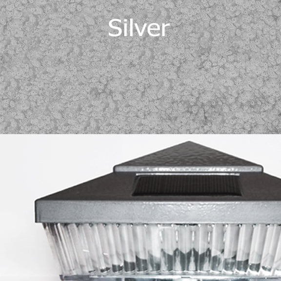 Pyramid Plastic 5x5 Solar Cap Light - Silver or Hammer Gray for 4-1/2 to 5" Post