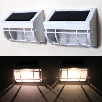 Solar Side Mount Post Light Black with Soft White LEDs (2 PK)